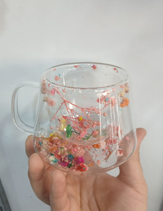 ماگ دو جداره گل دار عمده (بالای 12 عدد ) کدom369