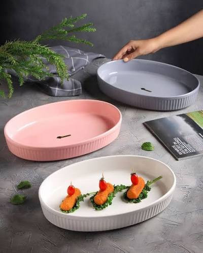 تابه بیضی سرامیکی بزرگ کد n131